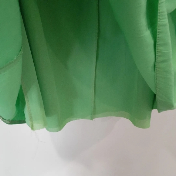 Retro 80's/90's Kiwi Green Pleated Midi Skirt - Picture 7 of 8